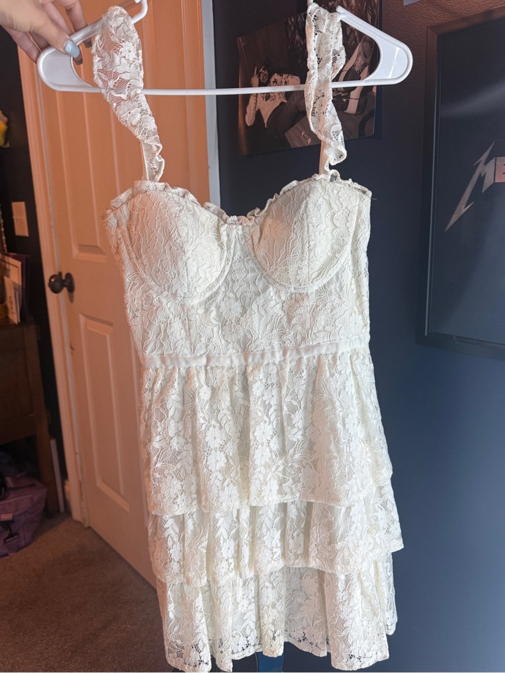 Altar'd State Cream Lace Trim Sundress